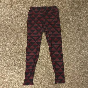 LulaRoe red check leggings - One Size